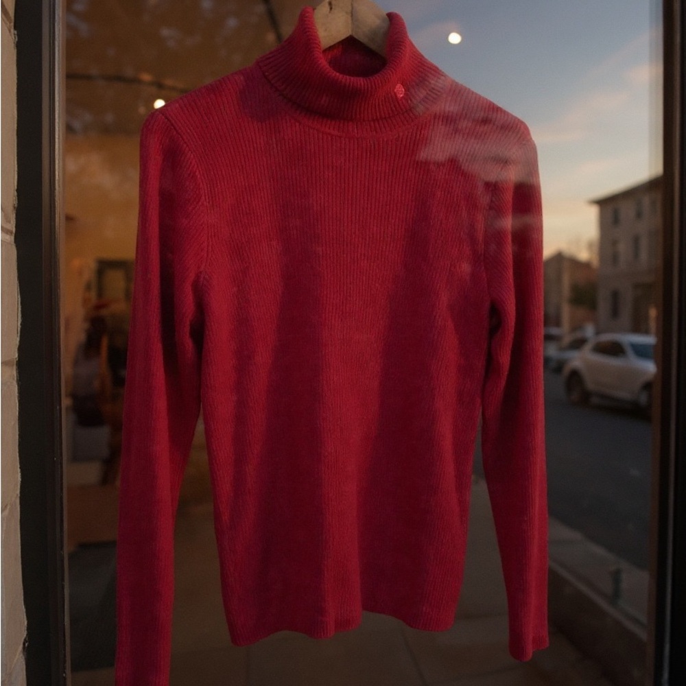 Ralph Lauren Vibrant Red Turtleneck Sweater - Picture 2 of 6